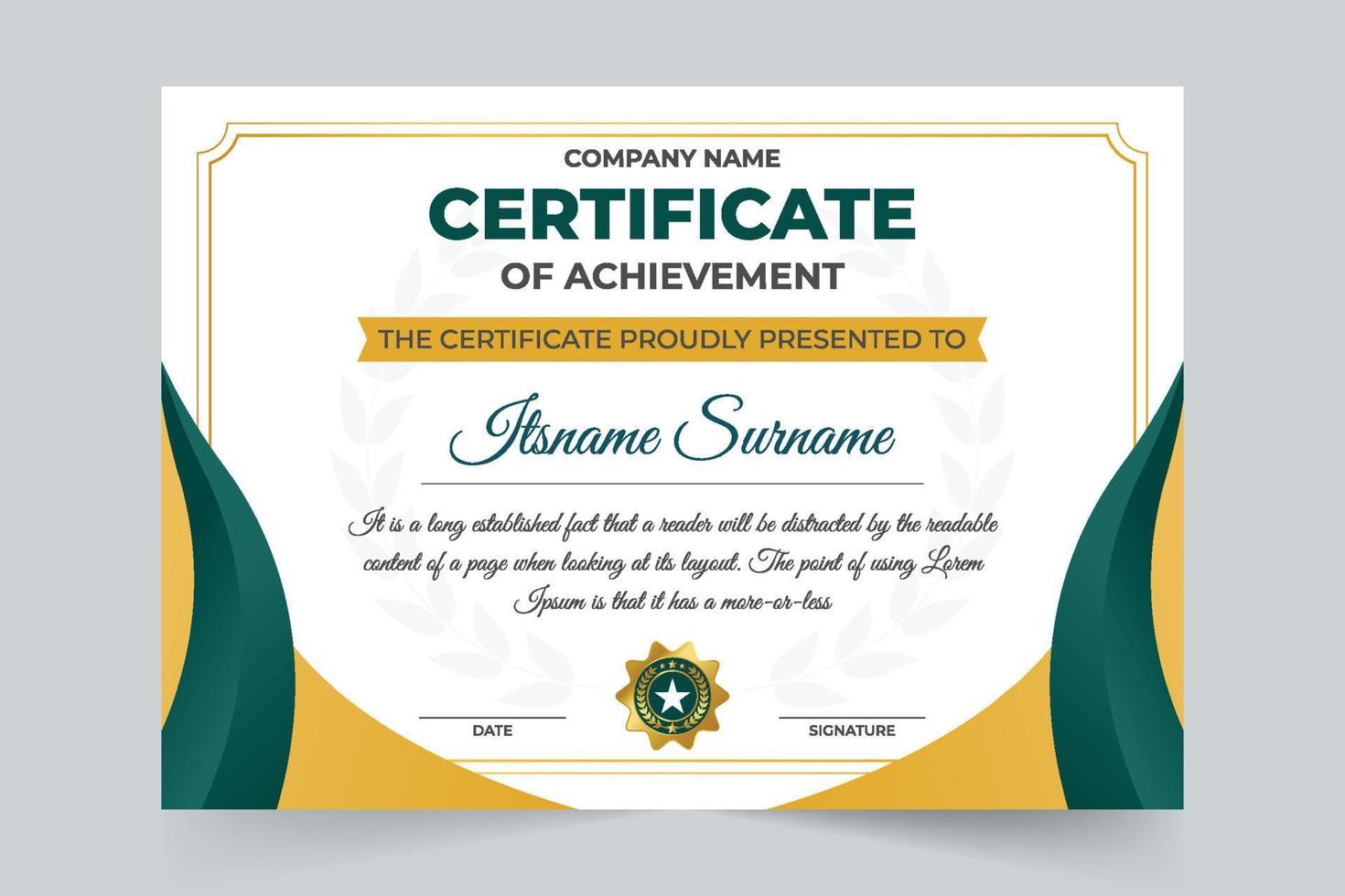 Award certificate